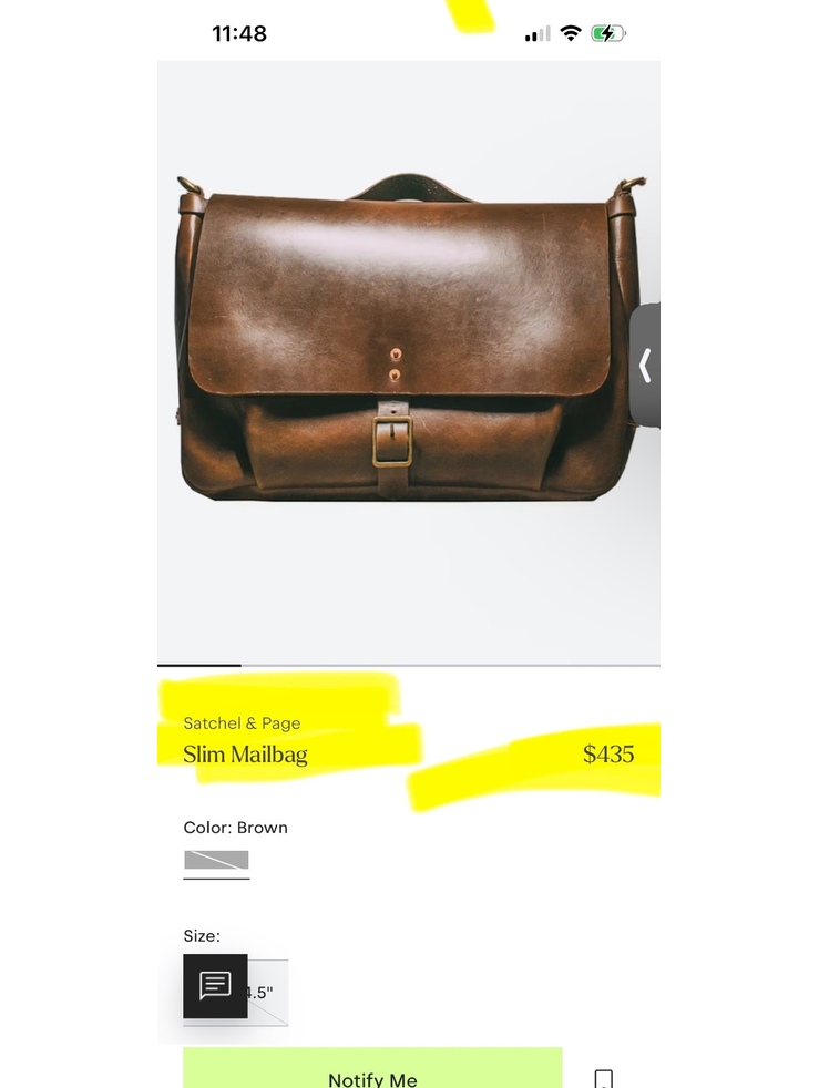 Satchel & Page Brown Leather Briefcase Document Case — image 7 of 7